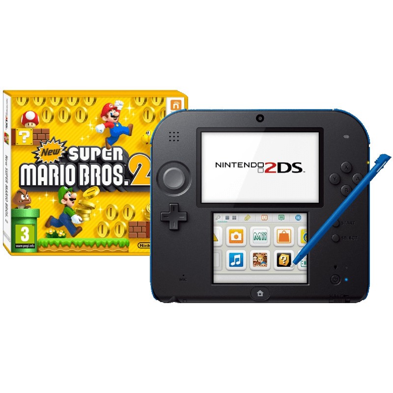 Nintendo 2ds Azulnegra New Super Mario Bros 2 